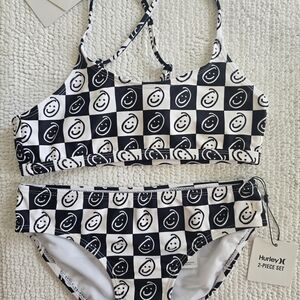 Hurley Black & White 2-Piece Girl's Bathing Suit